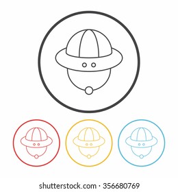 camping hat line icon