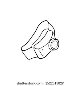 camping head light  doodle icon vector hand draw