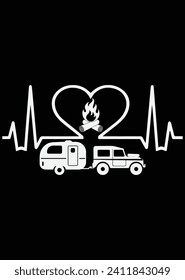 
Camping Heart eps cut file for cutting machine