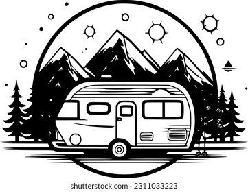 Camping - High Quality Vector Logo - Vector illustration ideal for T-shirt graphic