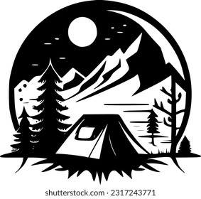 Camping - High Quality Vector Logo - Vector illustration ideal for T-shirt graphic