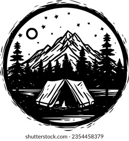Camping - High Quality Vector Logo - Vector illustration ideal for T-shirt graphic