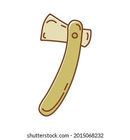 Icono aislado de hacha de acampada y senderismo. Adecuado para la reserva de recortes, carteles, etiquetas, pegatinas. Ilustración vectorial.