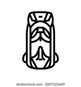 camping hiking backpack line icon vector. camping hiking backpack sign. isolated contour symbol black illustration