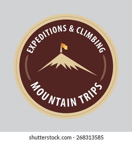 Camping and hiking badges. Vector Illustration