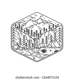 Camping Hiking Climbing Nature Adventure Graphic Illustration Vector Art T-shirt Design