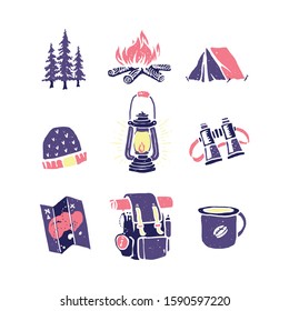 Camping Hiking Climbing Nature Graphic Illustration Vector Art T-shirt Design