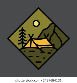 Camping and hiking graphic illustration vector art t-shirt design