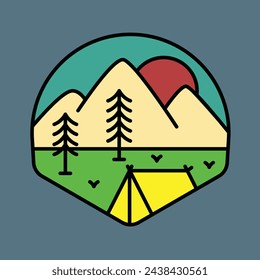 Camping and hiking graphic illustration vector art t-shirt design