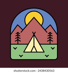 Camping and hiking graphic illustration vector art t-shirt design