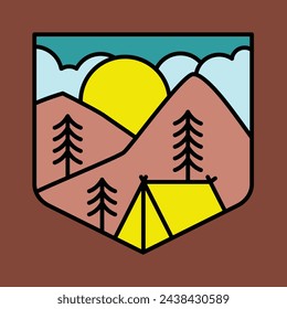 Camping and hiking graphic illustration vector art t-shirt design