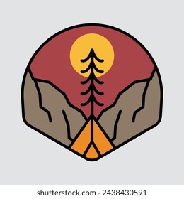 Camping and hiking graphic illustration vector art t-shirt design