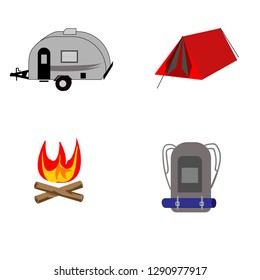 camping and hiking icon