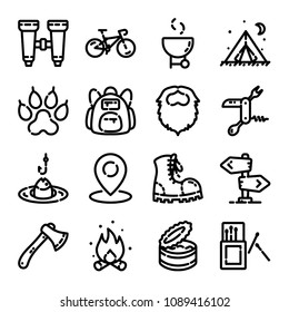 Camping & Hiking Icon Set