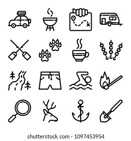 Camping & Hiking Icon Set