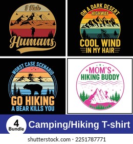 Camping, Hiking, Mountain Lover Tshirt design vector. Use for T-Shirt, mugs, stickers, Cards, etc.