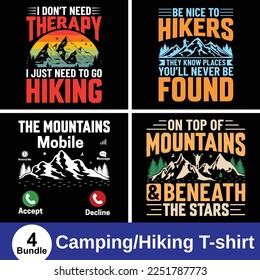 Camping, Hiking, Mountain Lover Tshirt design vector. Use for T-Shirt, mugs, stickers, Cards, etc.