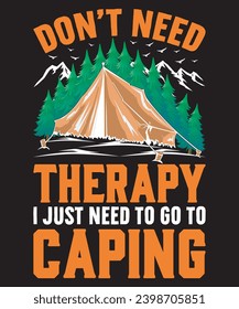 Camping, Hiking Mountain T-shirt Design.