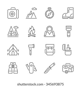 Camping, Hiking, Nature & Outdoor Activities icons