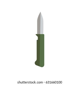 Camping and hiking red multifunctional pocket knife icon is open. Silver steel multitool equipment. Vector illustration eps10