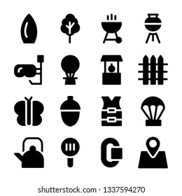 Camping, Hiking And Travel Icons 
