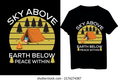 Camping Or Hiking T-Shirt Design .