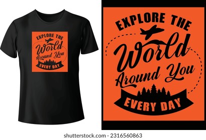 Camping, hiking t-shirt design. Mountain illustration, outdoor adventure . Vector graphic for t shirt and other uses. Outdoor Adventure Inspiring Motivation Quote. Vector Typography