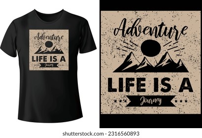 Camping, hiking t-shirt design. Mountain illustration, outdoor adventure . Vector graphic for t shirt and other uses. Outdoor Adventure Inspiring Motivation Quote. Vector Typography