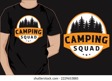 Camping hiking typography t shirt design vector art