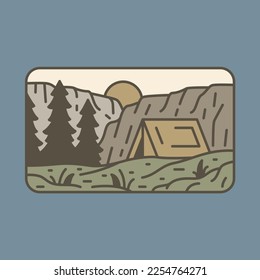 Camping hills graphic illustration vector art t-shirt design