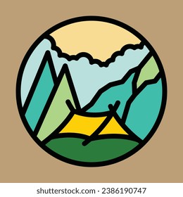 Camping hills nature graphic illustration vector art t-shirt design