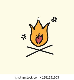Camping Holiday Illustration Drawing Style Icon Vector Graphic Download Template
