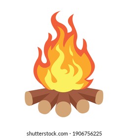 Camping Hot Bonfire Flat Icon