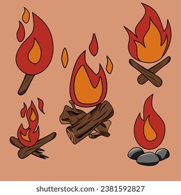 Camping Hot Bonfire Flat Icon
