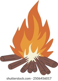 Camping Hot Bonfire Flat Icon