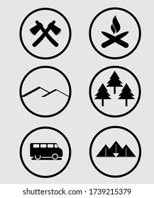 CAMPING ICON FOR CAMPER VECTOR LOGO