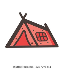 Camping icon, Cartoon symbol, and vector, Can be used for web, print, and mobile