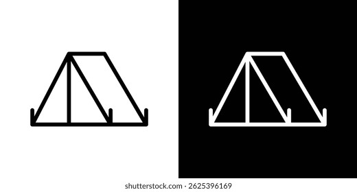Icono de camping concepto de trazo sobre fondo blanco