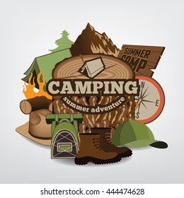 Camping Icon. EPS 10 vector.