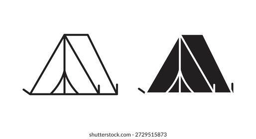 Ícone de acampamento. sinal plano preenchido para conceito móvel e web design