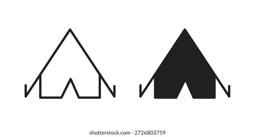 Icono de camping icono plano simple. Versión Liner - Vector de stock.