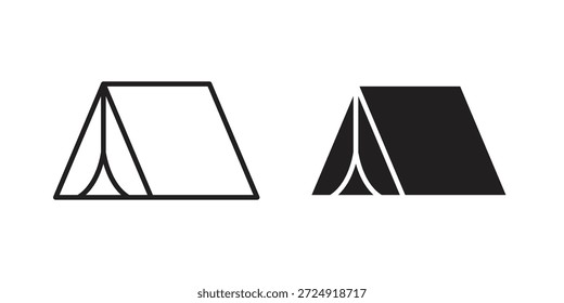 Camping Ikone flach und Stroke Sammlung für ui ux Arbeit.
