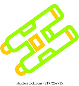 camping icon group created using colored line style