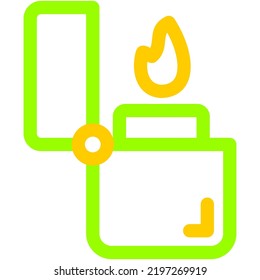 camping icon group created using colored line style