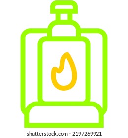 camping icon group created using colored line style