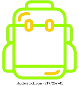 camping icon group created using colored line style