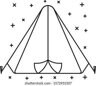 Camping icon illustration for new year activity
