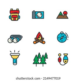 Camping icon isolated on white background illustration vector.