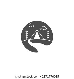 Camping icon logo design illustration template vector