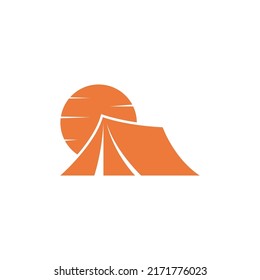 Camping icon logo design illustration template vector